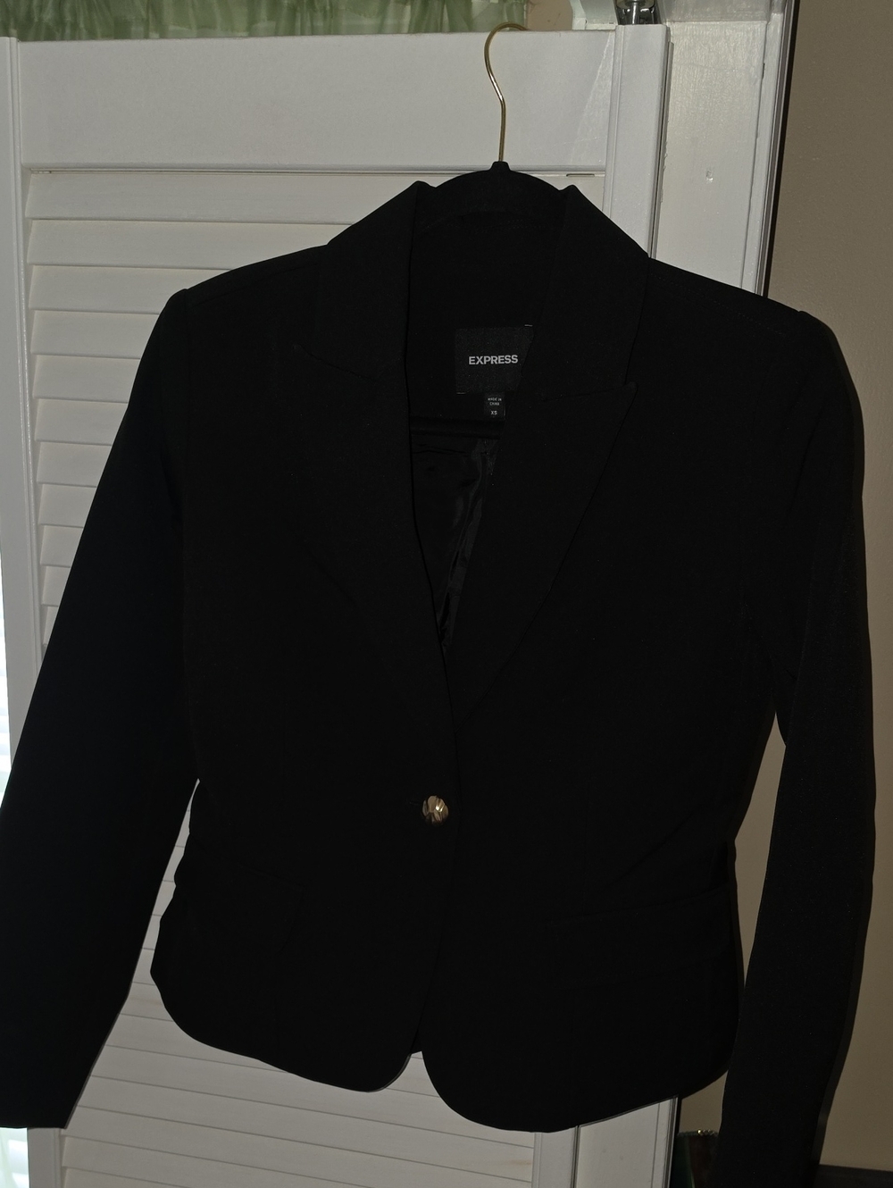Express Black Single-Button Tailored Blazer